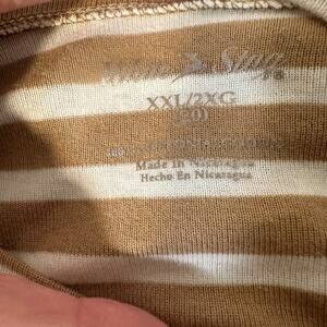 2X White Stag 100% Cotton striped Thick Knit Top Coastal Grandma Old Money